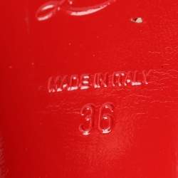 Pre Owned Christian Louboutin Burgundy  Suede LouLou Dance Platform Ankle Strap Sandals Size 36