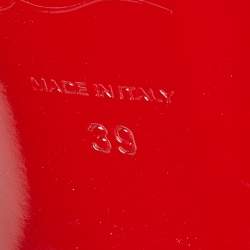 Pre Owned Christian Louboutin Beige Patent Leather Private Number Slingback Pumps Size 39