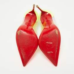 Pre Owned Christian Louboutin Multicolor Patent Leather and PVC Debout Pumps Size 36.5