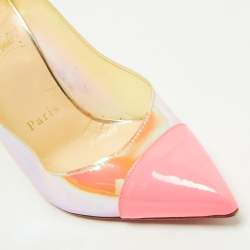 Pre Owned Christian Louboutin Multicolor Patent Leather and PVC Debout Pumps Size 36.5