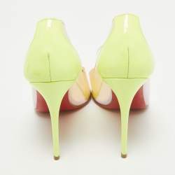 Pre Owned Christian Louboutin Multicolor Patent Leather and PVC Debout Pumps Size 36.5