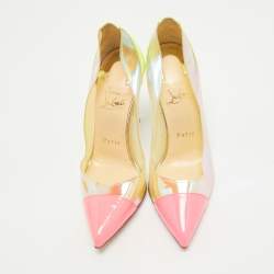 Pre Owned Christian Louboutin Multicolor Patent Leather and PVC Debout Pumps Size 36.5