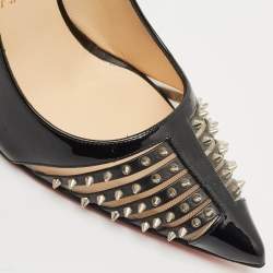 Pre Owned Christian Louboutin Black Patent Leather Bareta Pumps Size 38.5