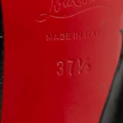 Pre Owned Christian Louboutin Black Leather Decollete Pumps Size 37.5