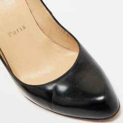 Pre Owned Christian Louboutin Black Leather Decollete Pumps Size 37.5