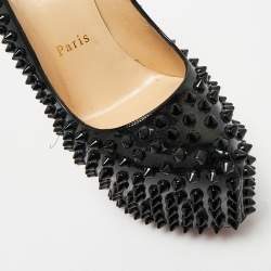Pre Owned Christian Louboutin Patent Leather Spike Daffodile Pumps Size 36.5