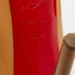 Pre Owned Christian Louboutin Beige Patent Leather New Simple Pumps Size 39.5