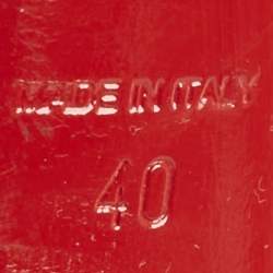 Pre Owned Christian Louboutin Cream Patent Leather and Mesh Tititata Pointed Toe Pumps Size 40