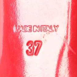 Pre Owned Christian Louboutin Yellow Leather Bianca Spike Pumps Size 37