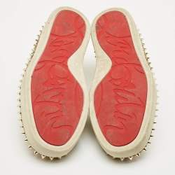Pre Owned Christian Louboutin Gold Python Spike Pik Boat Sneakers Size 37