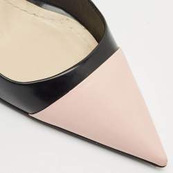 Pre Owned Christian Louboutin Black/Pink Leather Pointed Toe Pumps Size 41