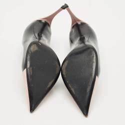 Pre Owned Christian Louboutin Black/Pink Leather Pointed Toe Pumps Size 41