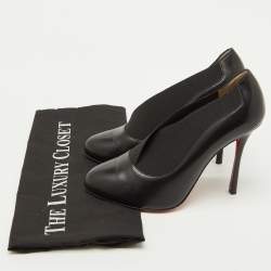 Pre Owned Christian Louboutin Black Band and Leather Toot Couverte Pumps Size 38