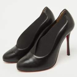 Pre Owned Christian Louboutin Black Band and Leather Toot Couverte Pumps Size 38