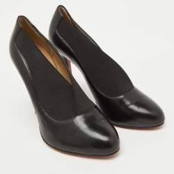 Pre Owned Christian Louboutin Black Band and Leather Toot Couverte Pumps Size 38