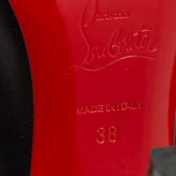 Pre Owned Christian Louboutin Black Band and Leather Toot Couverte Pumps Size 38