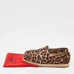 Pre Owned Christian Louboutin Two Tone Calf Hair Galia Espadrille Flats Size 42