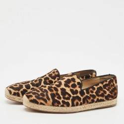 Pre Owned Christian Louboutin Two Tone Calf Hair Galia Espadrille Flats Size 42