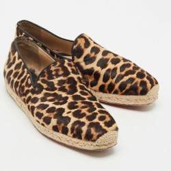 Pre Owned Christian Louboutin Two Tone Calf Hair Galia Espadrille Flats Size 42