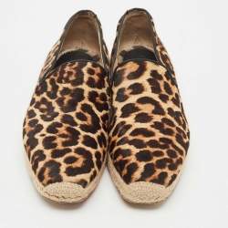 Pre Owned Christian Louboutin Two Tone Calf Hair Galia Espadrille Flats Size 42