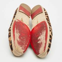 Pre Owned Christian Louboutin Two Tone Calf Hair Galia Espadrille Flats Size 42
