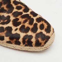 Pre Owned Christian Louboutin Two Tone Calf Hair Galia Espadrille Flats Size 42