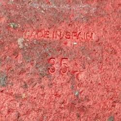 Pre Owned Christian Louboutin Orange Canvas Galia Espadrille Flats Size 35