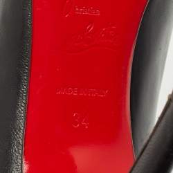 Pre Owned Christian Louboutin Black  Leather Pigalle Pumps Size 34