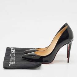 Pre Owned Christian Louboutin Black Patent Leather Pigalle Pumps Size 34