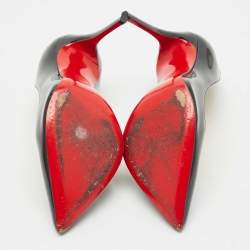 Pre Owned Christian Louboutin Black Patent Leather Pigalle Pumps Size 34