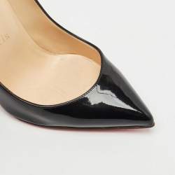 Pre Owned Christian Louboutin Black Patent Leather Pigalle Pumps Size 34
