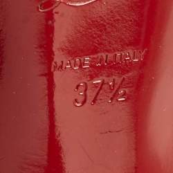 Pre Owned Christian Louboutin Beige Patent Leather Pigalle Pumps Size 37.5