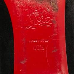 Pre Owned Christian Louboutin Tricolor Suede and Patent Leather Malabar Hill Ballet Flats Size 40.5