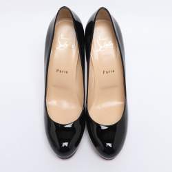Pre Owned Christian Louboutin Black Patent Leather New Simple Pumps Size 38.5