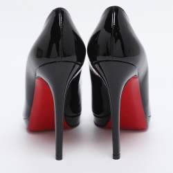 Pre Owned Christian Louboutin Black Patent Leather New Simple Pumps Size 38.5