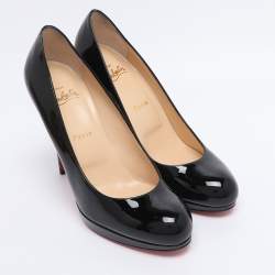 Pre Owned Christian Louboutin Black Patent Leather New Simple Pumps Size 38.5