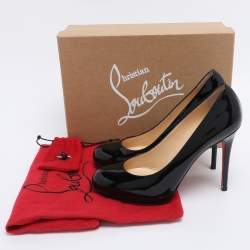 Pre Owned Christian Louboutin Black Patent Leather New Simple Pumps Size 38.5