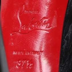 Pre Owned Christian Louboutin Black Patent Leather Very Prive Pumps Size 37.5