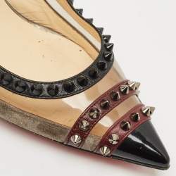 Pre Owned Christian Louboutin Tricolor Suede and PVC Paulina Slingback Pumps Size 40.5