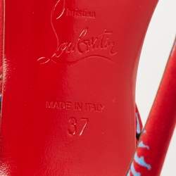 مملوكة مسبقًا صندل كريستيان لوبوتان ساندال دو ديزيرت عين شريرة ساتان أحمر/أزرق مقاس 37