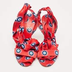 مملوكة مسبقً ا صندل كريستيان لوبوتان ساندال دو ديزيرت عين شريرة ساتان أحمر/أزرق مقاس 37