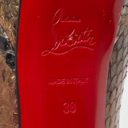 Pre Owned Christian Louboutin Multicolor Python Bianca Platform Pumps Size 38