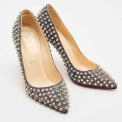 Pre Owned Christian Louboutin Multicolor Lurex Fabric Pigalle Follies Spikes Pumps Size 39