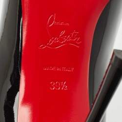 Pre Owned Christian Louboutin Black Patent Leather Chick Up Pumps Size 39.5