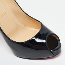 Pre Owned Christian Louboutin Black Patent Leather New Very Prive Pumps Size 39