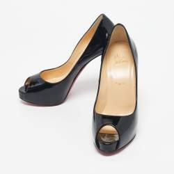 Pre Owned Christian Louboutin Black Patent Leather New Very Prive Pumps Size 39