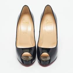 Pre Owned Christian Louboutin Black Patent Leather New Very Prive Pumps Size 39