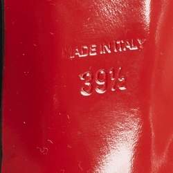 Pre Owned Christian Louboutin Navy Blue Satin Jenny Platform Pumps Size 39.5