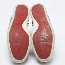 Pre Owned Christian Louboutin Pink Velvet Spike Louis High Top Sneakers Size 40.5