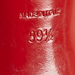 Pre Owned Christian Louboutin Black Python Lady Highness Peep Toe Pumps Size 39.5